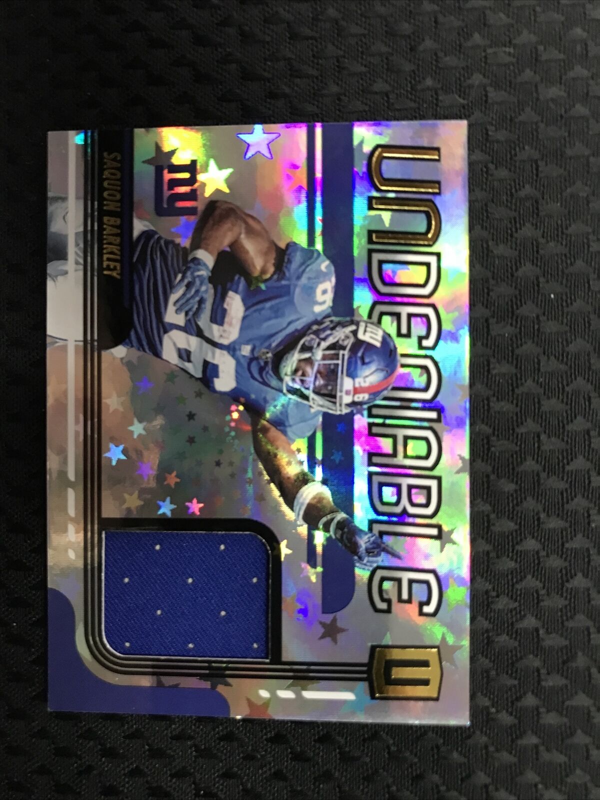 2019 Panini Unparalleled Undeniable Astral Jersey Patch SAQUON BARKLEY /150