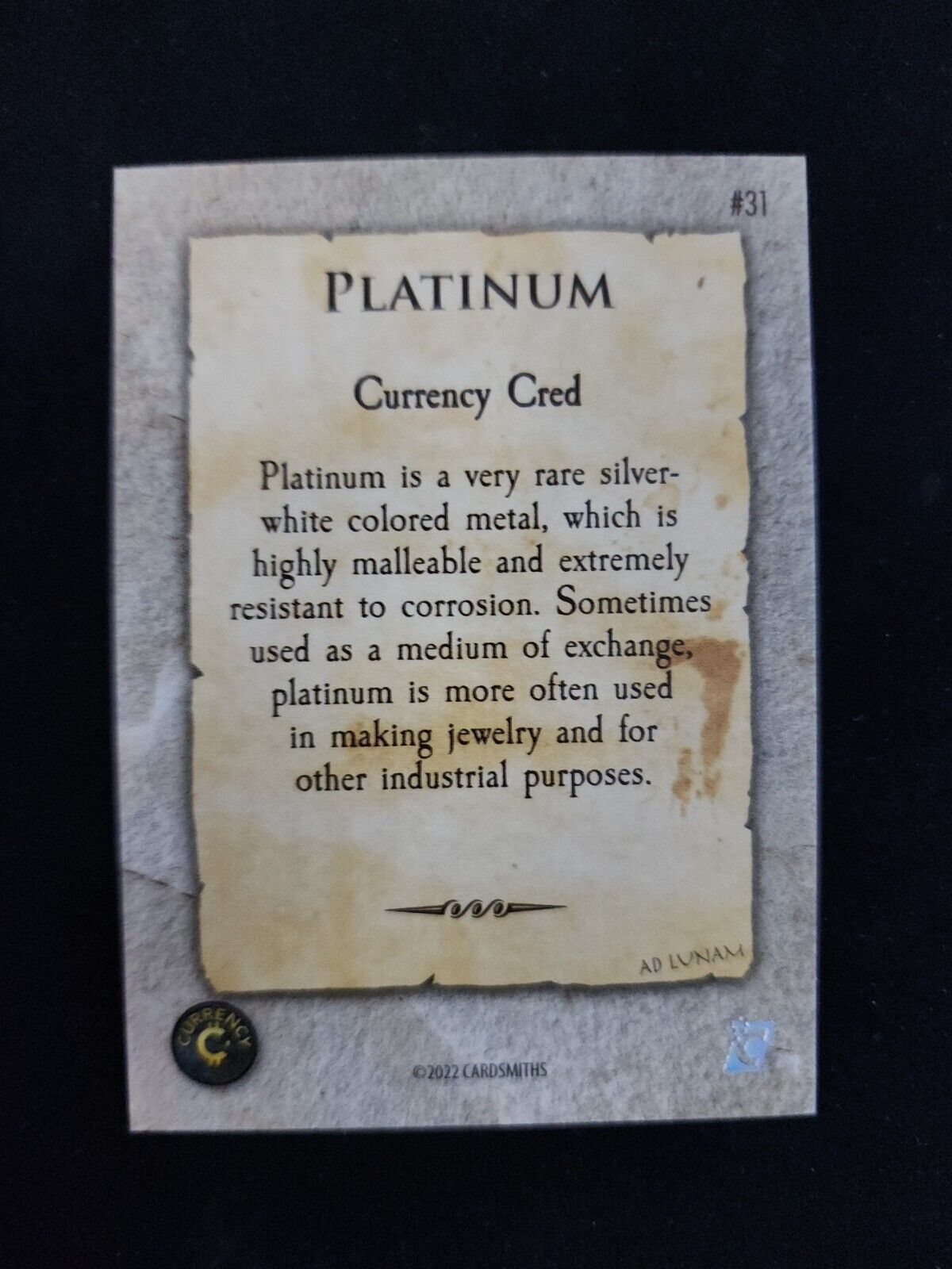 2022 Cardsmiths Currency Trading Cards Series 1: Platinum #31