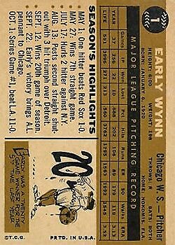 1960 Topps #1 Early Wynn - Ex+