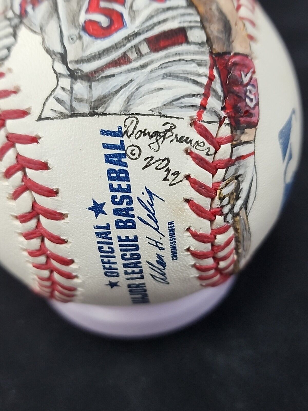 2022 ALBERT PUJOLS BASEBALL - DOUG BREWER HAND PAINTED PHOTO.. RARE