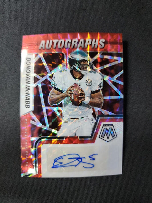 2022 Panini Mosaic Football Autographs Donovan McNabb RED Prizm Auto SP Eagles