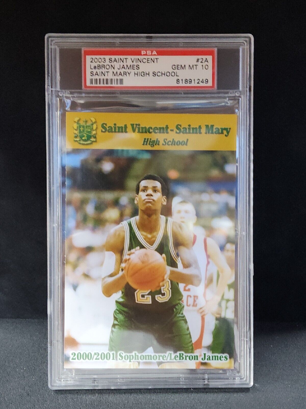 ROOKIE PSA 10 GEM MINT 2003-04 Saint Mary Vincent High #2A RC LeBron James Card