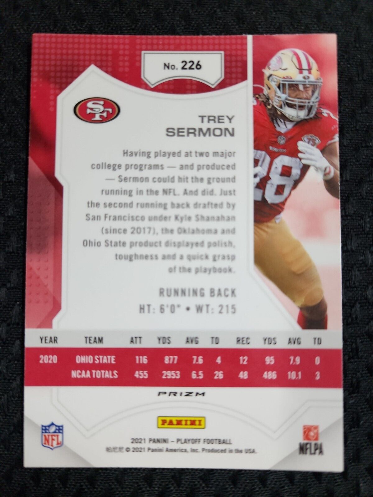 2021 Panini Playoff Rookies Plus Silver Trey Sermon #226 Rookie RC