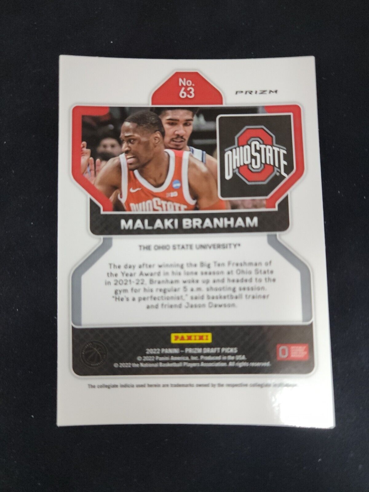 2022-23 Panini Prizm Draft Picks Choice Blue Green Yellow Malaki Branham RC SP