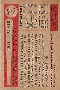 1954 Bowman #1 Phil Rizzuto - NM