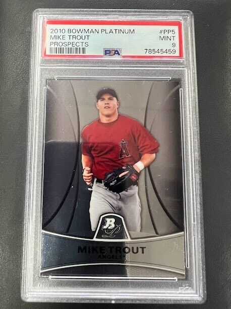 Mike Trout Los Angeles Angels 2010 Bowman Platinum Prospects #PP5 PSA Mint 9 J