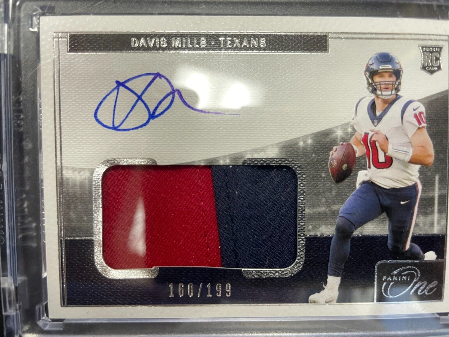 2021 Panini One Davis Mills RPA Rookie Jersey Patch Auto RC #156/199 Texans