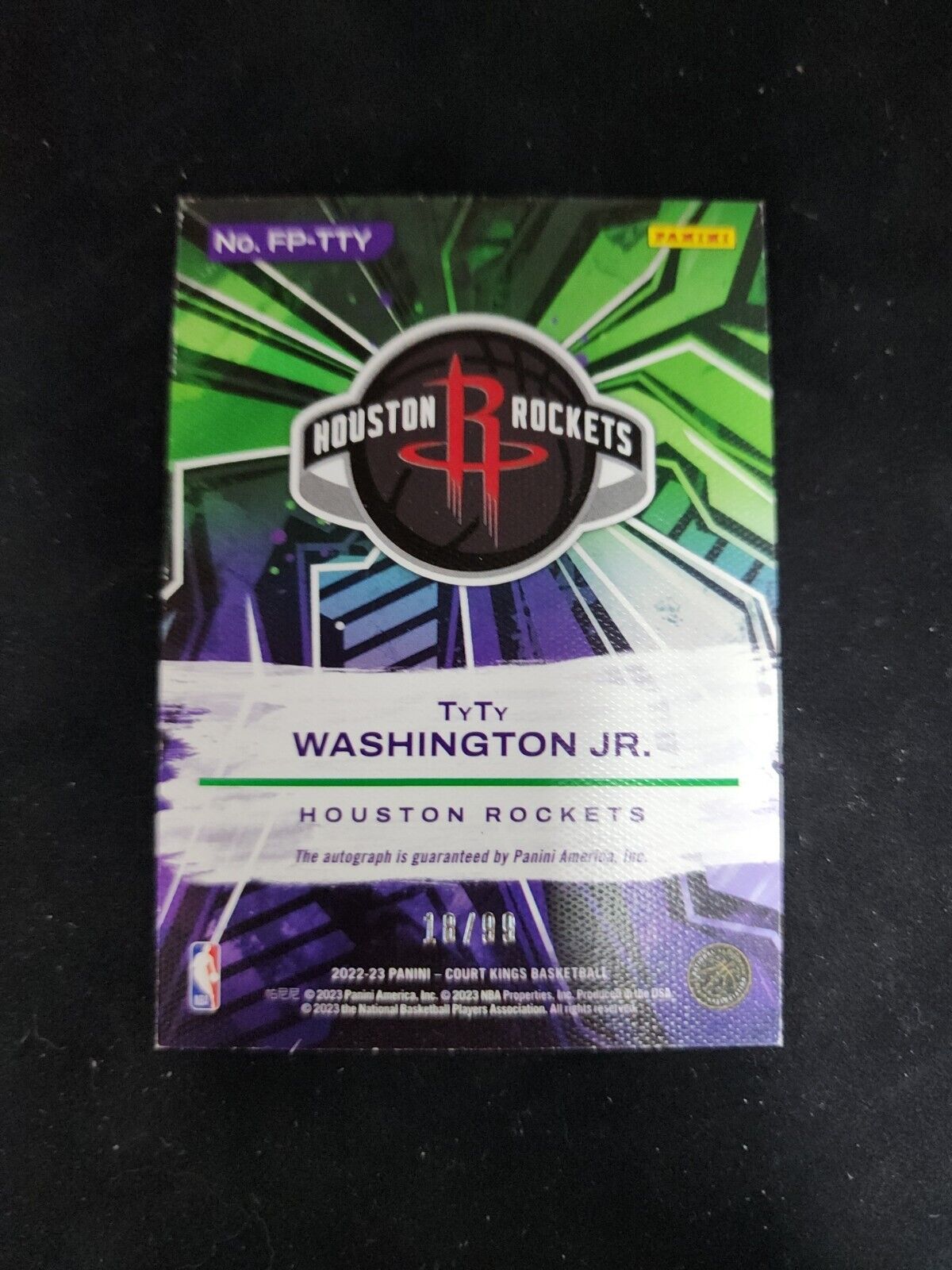 2022-23 Panini Court Kings Fresh Paint TyTy Washington Rookie Auto #D /99 RC