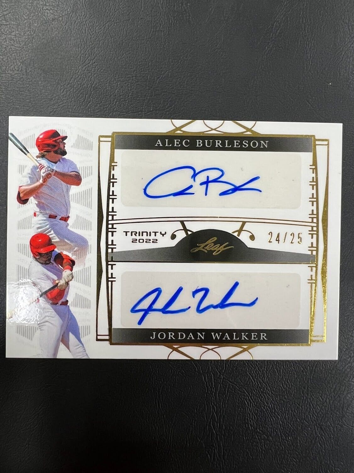 2022 Leaf Trinity Alec Burleson Jordan Walker 24/25 Dual Auto Rookie CARDINALS J
