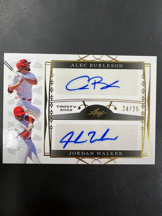 2022 Leaf Trinity Alec Burleson Jordan Walker 24/25 Dual Auto Rookie CARDINALS J