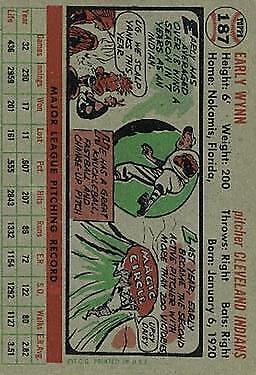 1956 Topps #187 Early Wynn - Vg+