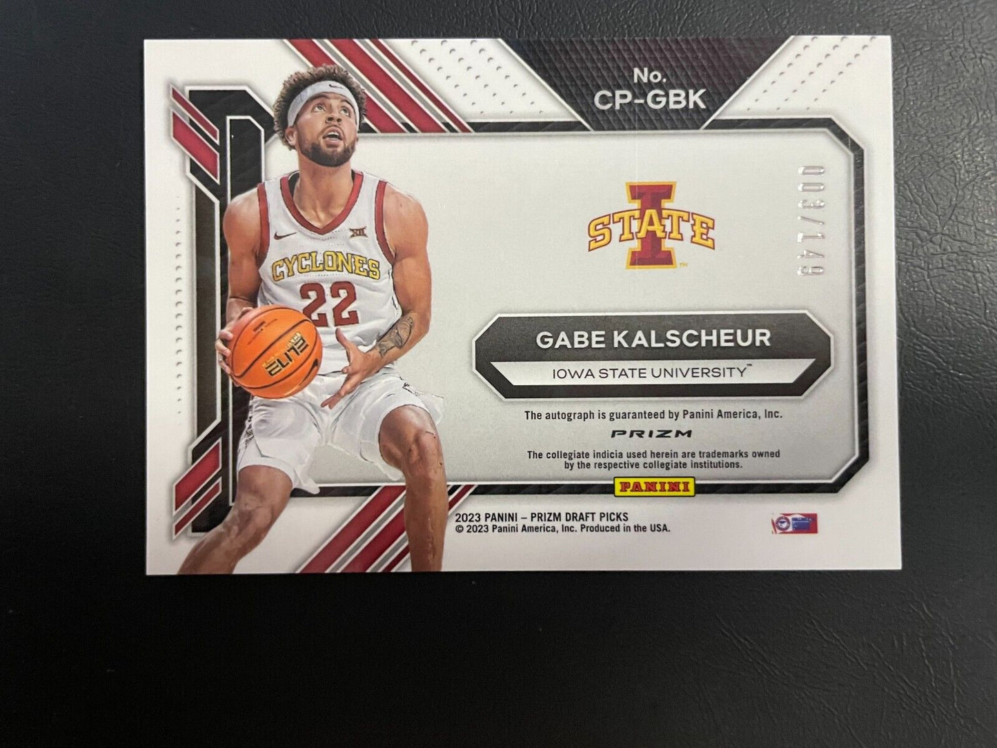 2023 Panini Prizm Draft College Penmanship Gabe Kalscheur RC Auto Blue /149