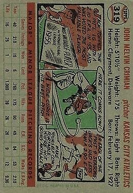 1956 Topps #319 Jack Crimian RC - NM