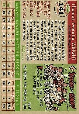 1955 Topps #141 Tom Wright - NM