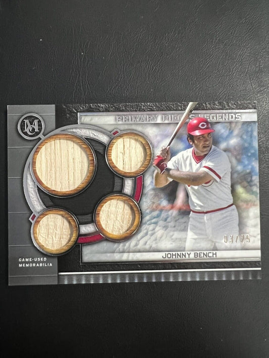 Johnny Bench  Primary Pieces Quad Relic Bat 04/25 Topps Museum Collection J