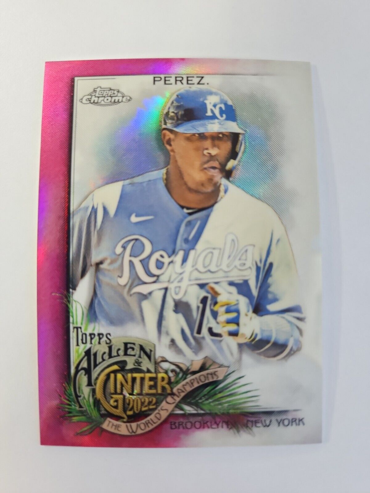 2022 Topps Allen & Ginter Chrome Base Card Magenta Parallel /199 Salvador Perez