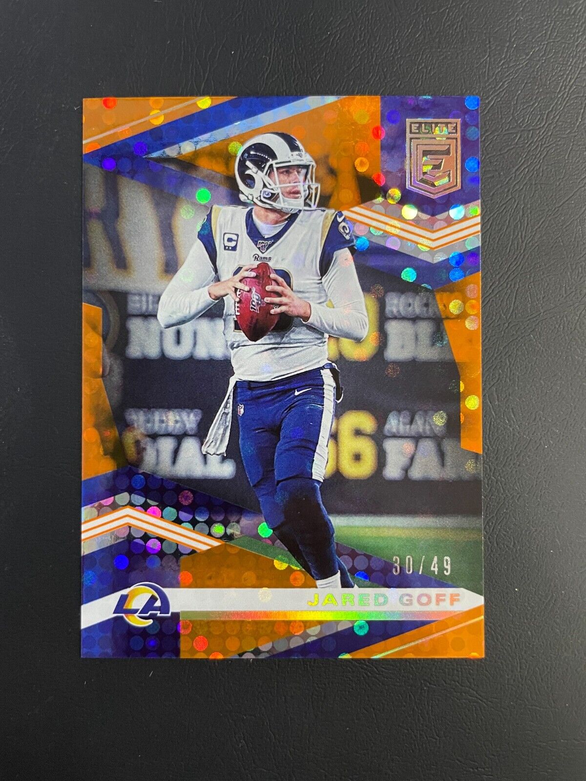 2020 Panini Donruss Elite Orange /49 Jared Goff #89 Los Angeles Rams