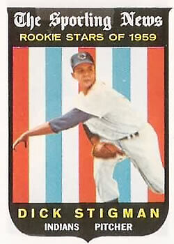 1959 Topps #142 Dick Stigman RS RC - NM