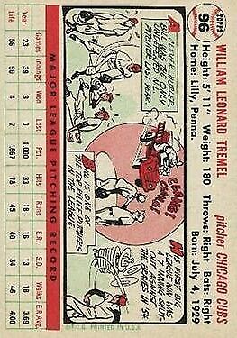 1956 Topps #96 Bill Tremel - NM