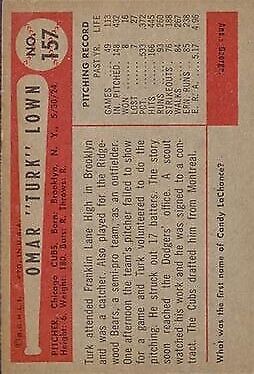 1954 Bowman #157 Turk Lown - NM