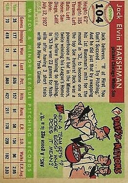 1955 Topps #104 Jack Harshman - NM