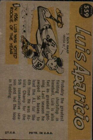 1960 Topps #559 Luis Aparicio AS - Ex+