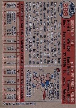 1957 Topps #308 Dick Hall - NM