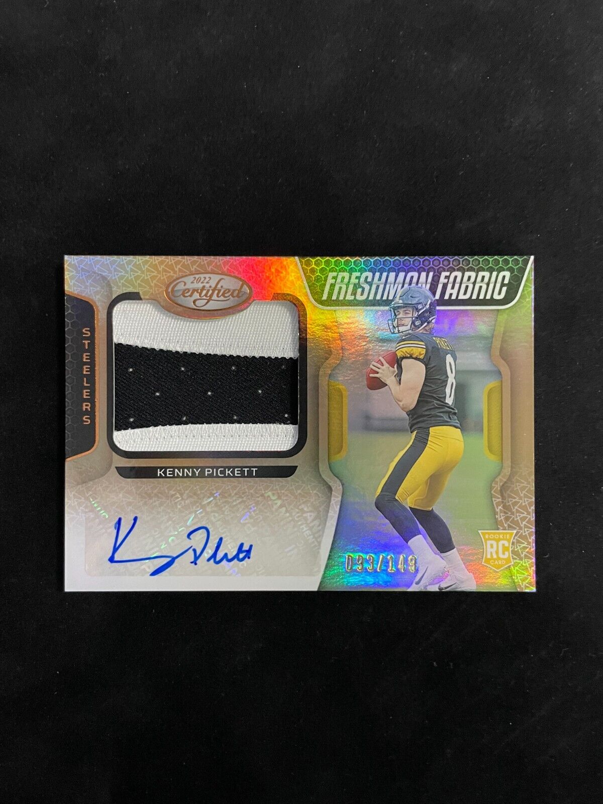 2022 Certified Freshman Fabrics Kenny Pickett RPA 2 Color Patch /149 Autographed