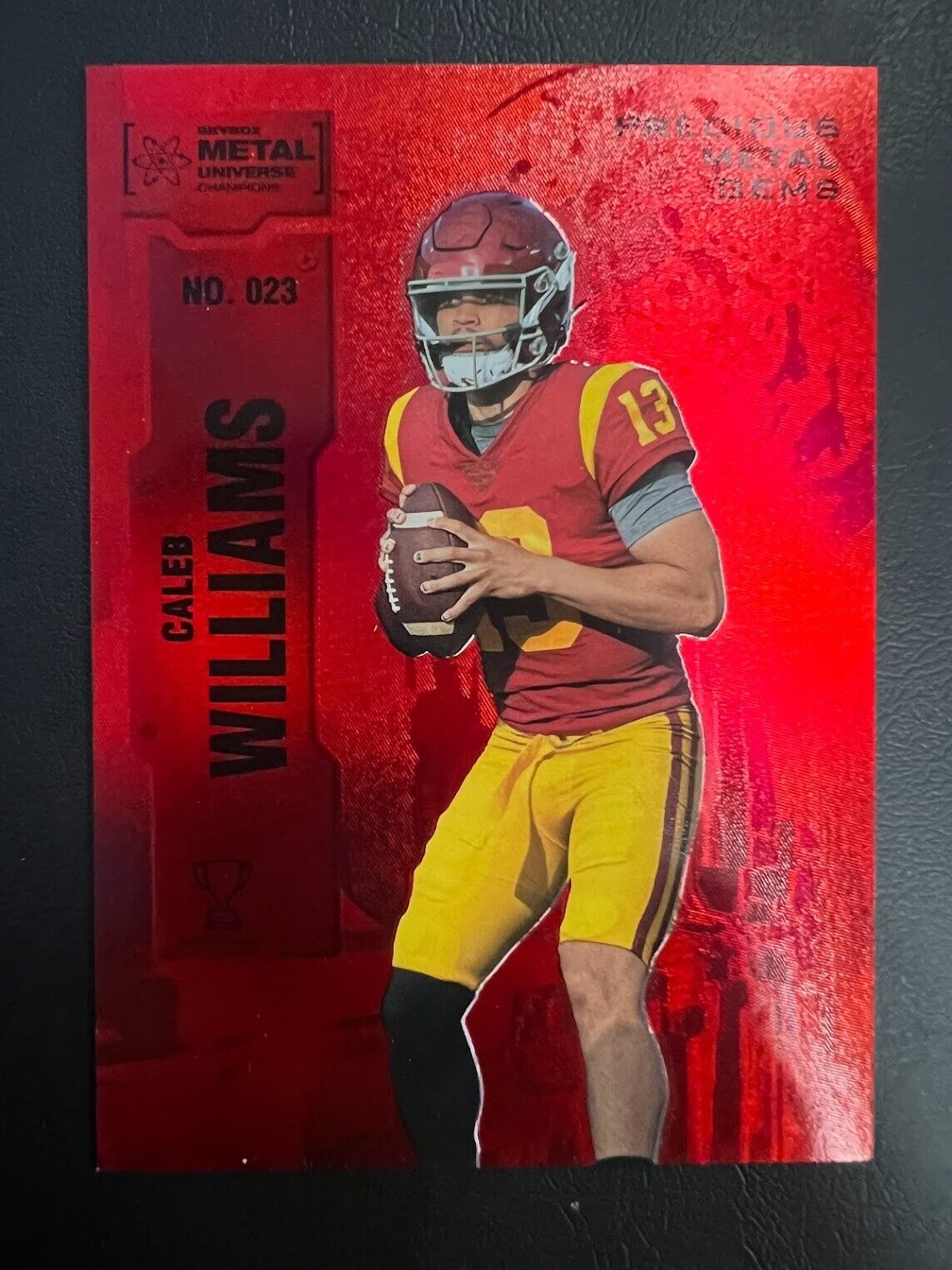 2022 UD Skybox Metal Champion Caleb Williams Precious Metal Gem Red PMG 20/100 J