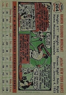 1956 Topps #264 Ray Monzant RC - NM