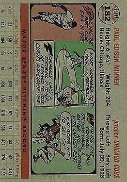 1956 Topps #182 Paul Minner - NM