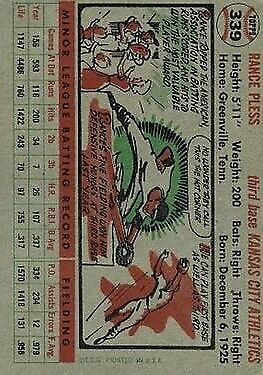 1956 Topps #339 Rance Pless RC - NM