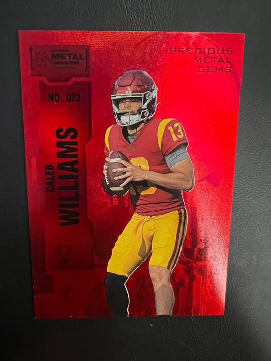 2022 UD Skybox Metal Champion Caleb Williams Precious Metal Gem Red PMG 20/100 J
