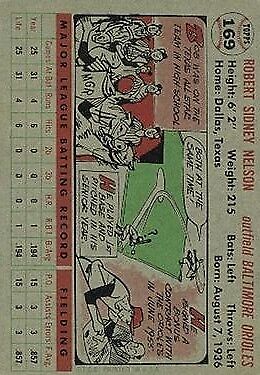 1956 Topps #169 Bob Nelson RC - NM
