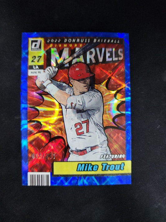 2022 Donruss Baseball MIKE TROUT Marvels Blue /249 SP - Los Angeles Angels