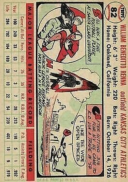1956 Topps #82 Bill Renna DP - NM