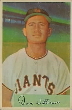 1954 Bowman #9 Dave Williams - NM