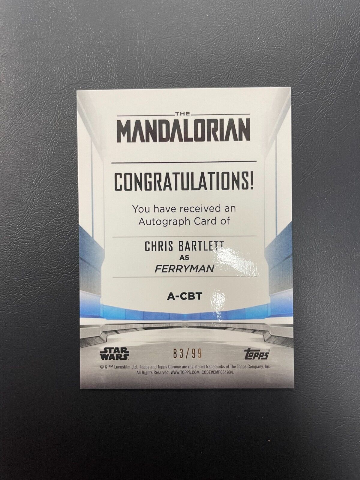 2022 Topps Chrome Star Wars Mandalorian Green AUTO /99 Ferryman A-CBT