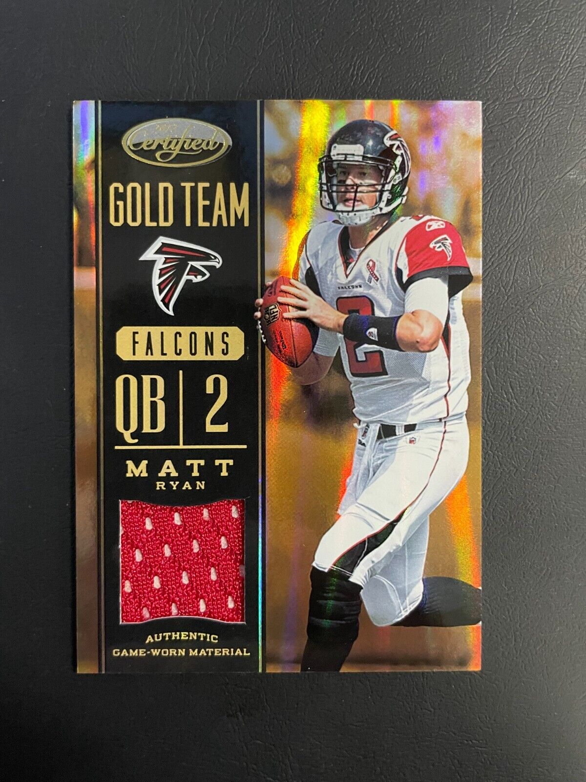 2012 Certified Gold Team Matt Ryan Authentic Game Worn Relic /99