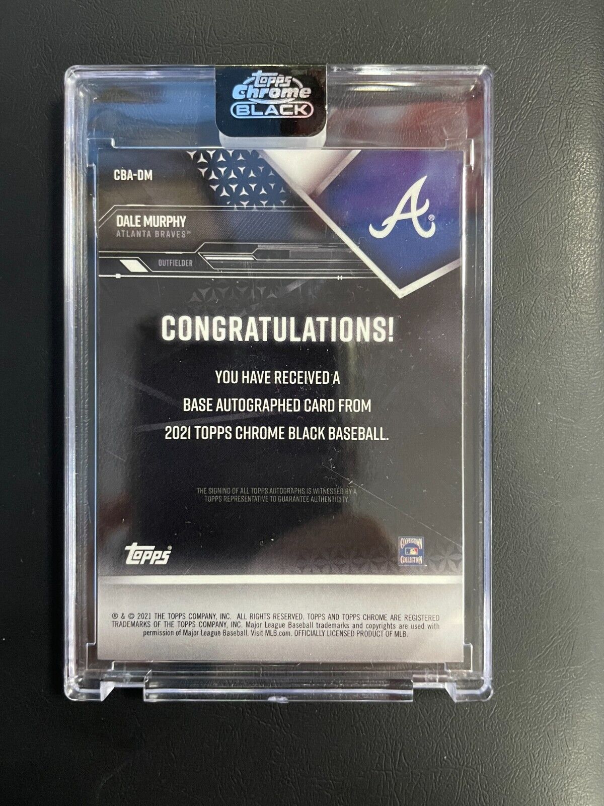 2021 Topps Chrome Black Dale Murphy Auto - Atlanta Braves