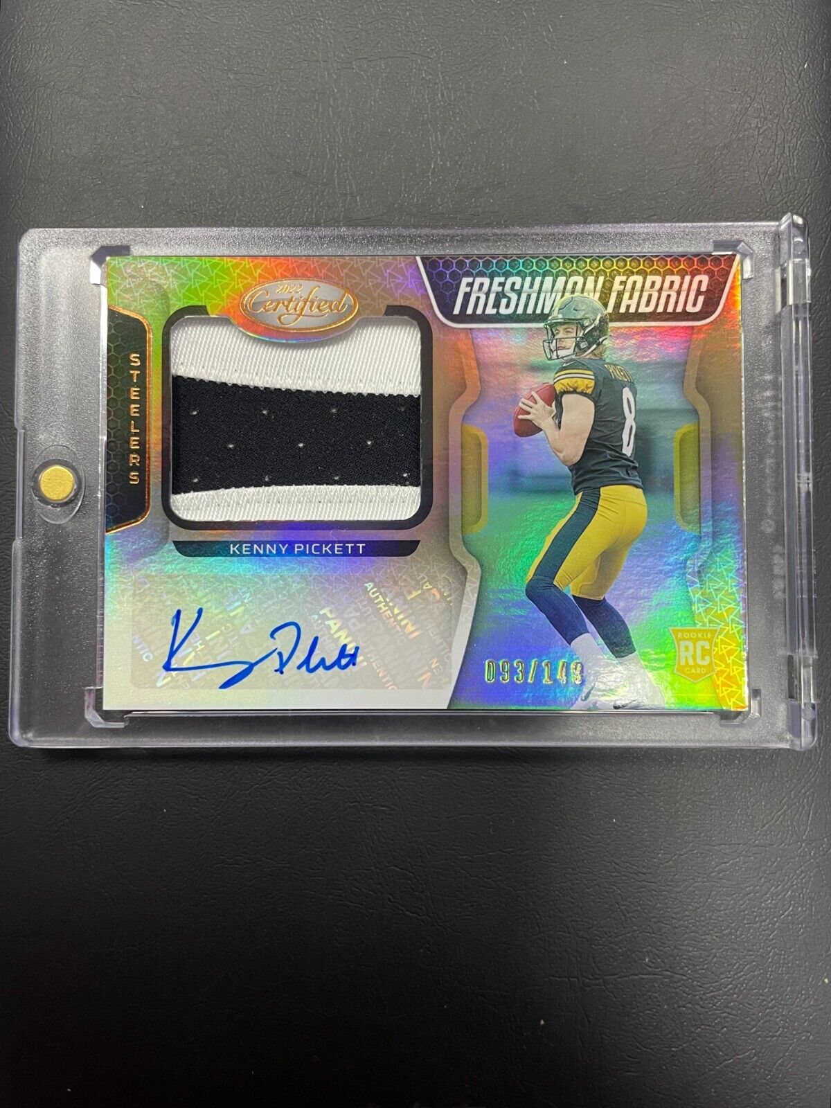 2022 Certified Freshman Fabric Auto Patch #201 Kenny Pickett RC Auto Steelers /1
