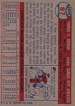 1957 Topps #87 Tom Gorman - NM
