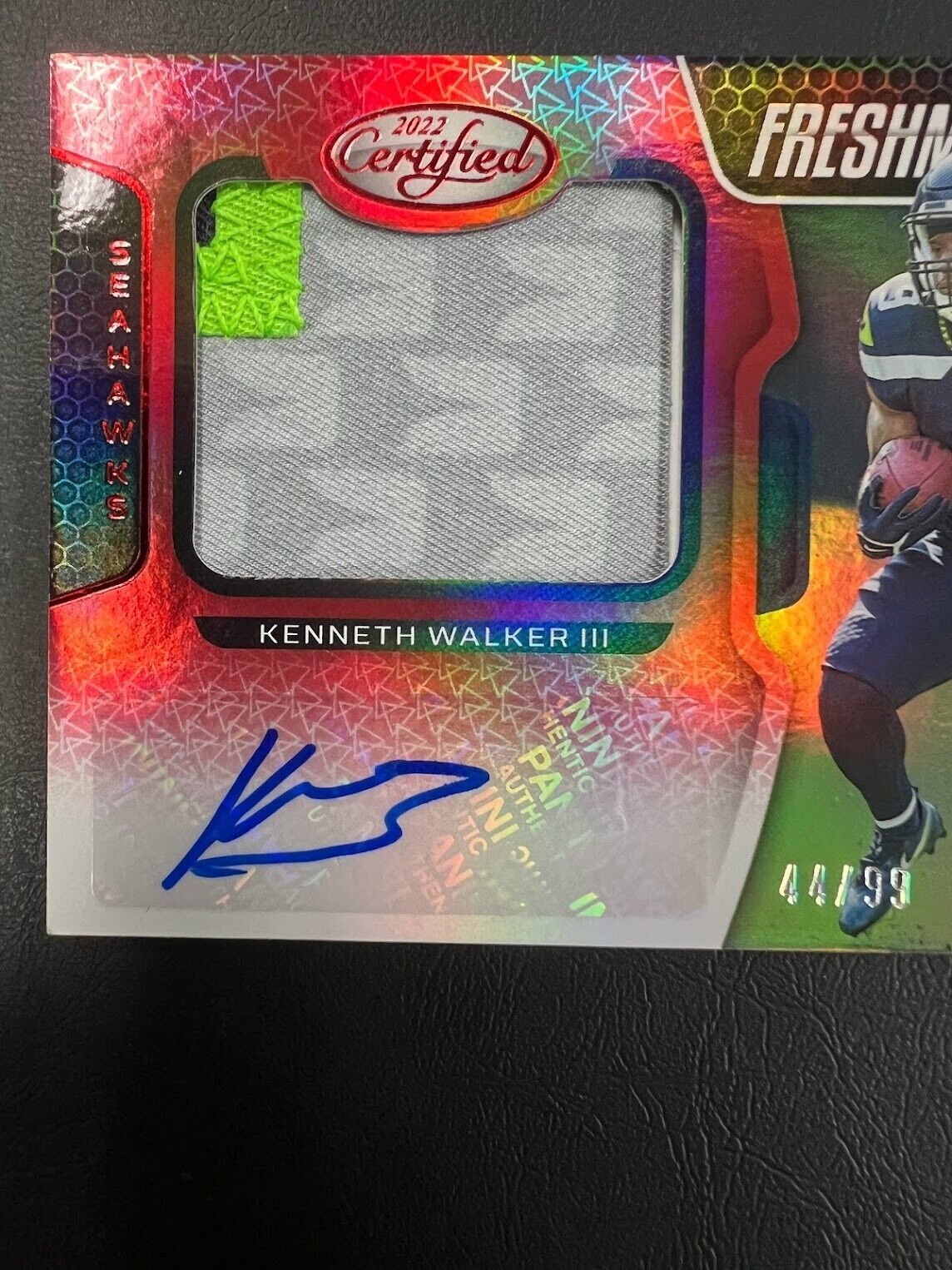 2022 KENNETH WALKER III RPA #'d /99 Red SSP Rookie Patch Auto Certified J
