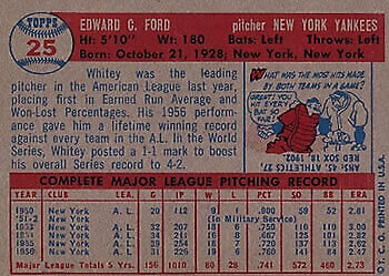 1957 Topps #25 Whitey Ford - NM