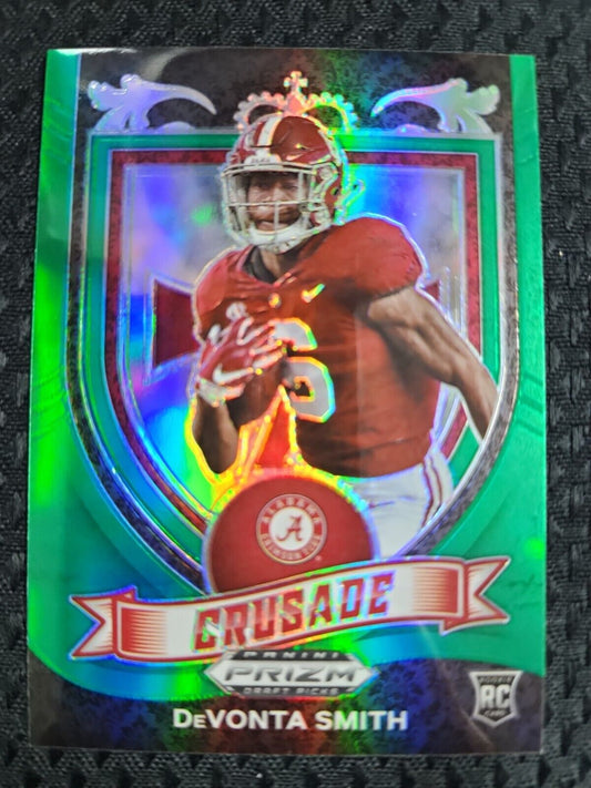 2021 Panini Prizm Draft Picks DeVonta Smith RC GREEN Crusade Eagles Rookie