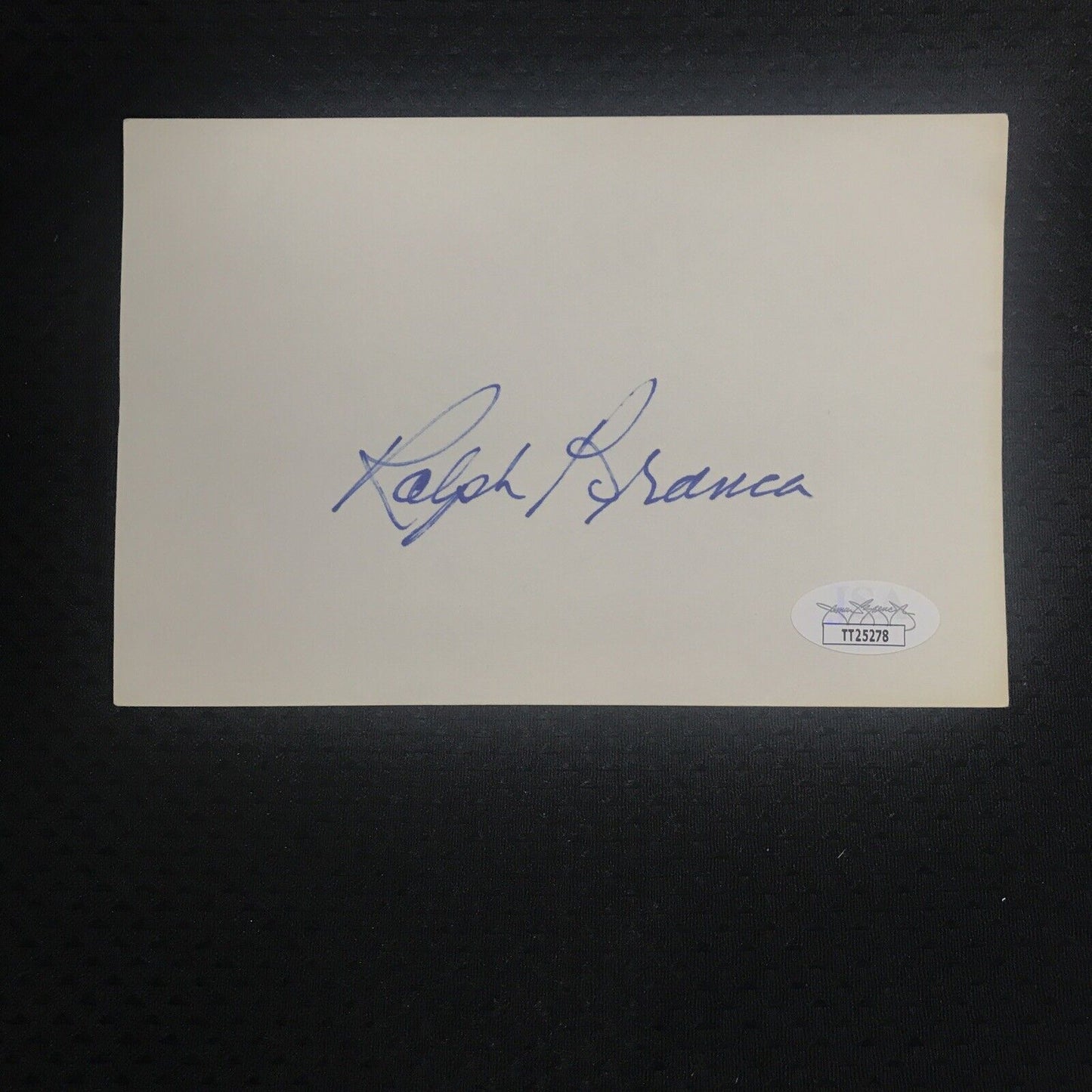 Ralph Branca d'2016 Signed 4x6 Index Card 1944-53 Brooklyn Dodgers JSA