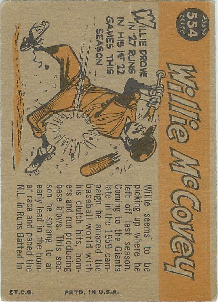 1960 Topps #554 Willie McCovey AS - Ex+