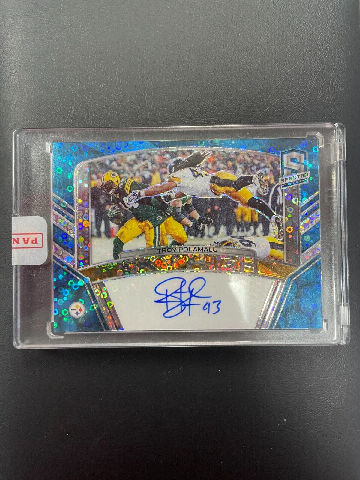 2020 Spectra Sky High Signitures Troy Polamalu Neon Blue Auto /5