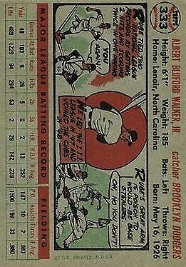 1956 Topps #333 Rube Walker - Vg+