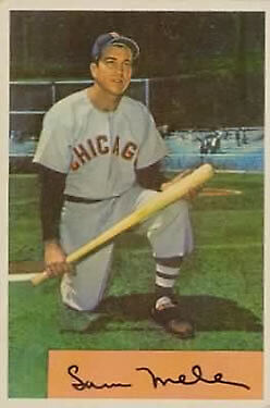 1954 Bowman #22A Sam Mele 213 Putouts - NM